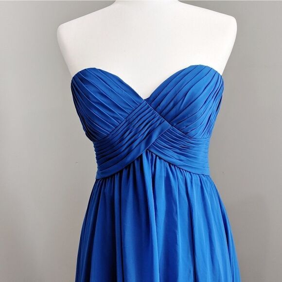 Sweetheart Royal Blue Sweetheart Neck Straplees Chiffon Formal Grown Dress Ss 6 - Picture 2 of 8